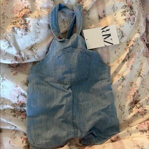 Zara Light Blue Denim Romper